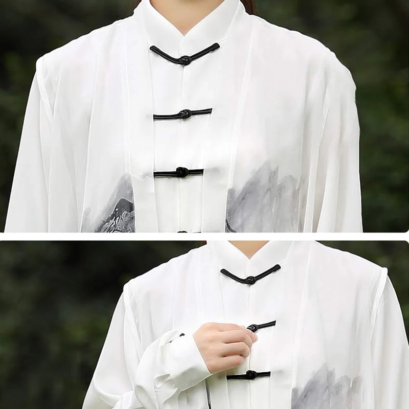 3-częściowy zestaw ubrań unisex do medytacji z malowaniem tuszem, duchową modlitwą, zen, tai chi, qigong - Image 13