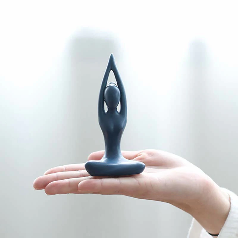 Abstrakcyjna Joga Medytacja Ćwiczenie Ceramika Duchowa Figurka Rzeźba Dekoracja - Image 6
