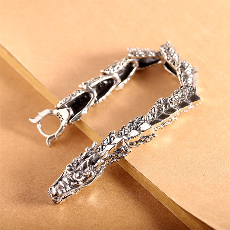 Bransoletka Buddha Stones 925 Srebro Sterling Smok Szczęście Sukces - Image 2