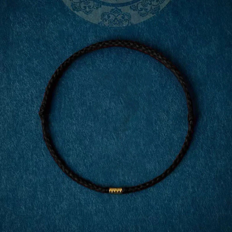 Bransoletka Buddha Stones 925 Srebro Sterlingowe Szczęśliwe Złote Koraliki Pleciony Sznurek Anklet - Image 19