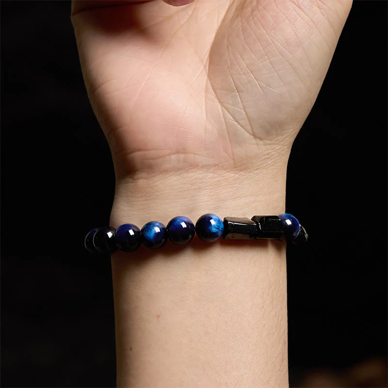 Bransoletka Buddha Stones Blue Tiger Eye Black Tourmaline Strength - Image 6