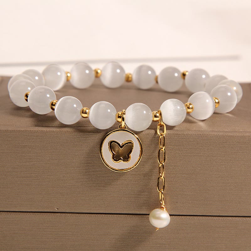 Bransoletka Buddha Stones Cat's Eye Butterfly Charm Love - Image 3