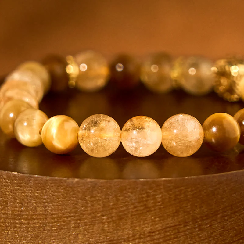 Bransoletka Buddha Stones Citrine Tiger Eye Red Agat Generosity - Image 4