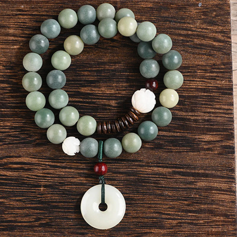 Bransoletka Buddha Stones Cyan Bodhi Nasiona Lotosu Jadeit Spokój Klamra Mądrość Podwójne Owijanie - Image 14