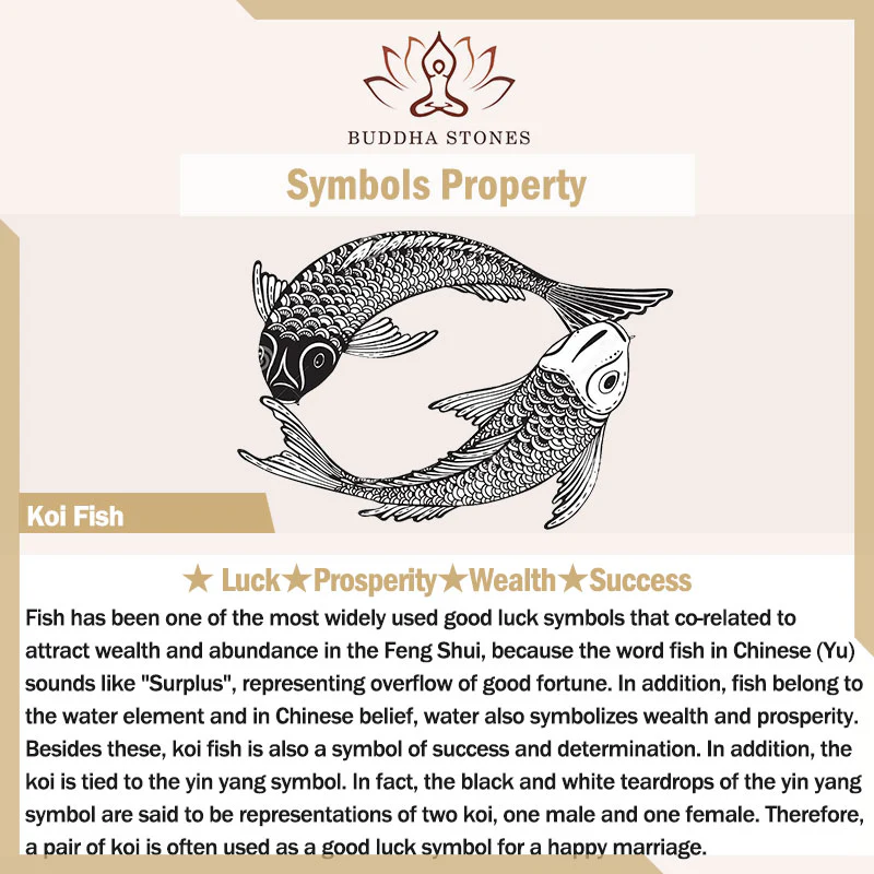 Bransoletka Buddha Stones Double Koi Fish Copper Prosperity Wealth - Image 6