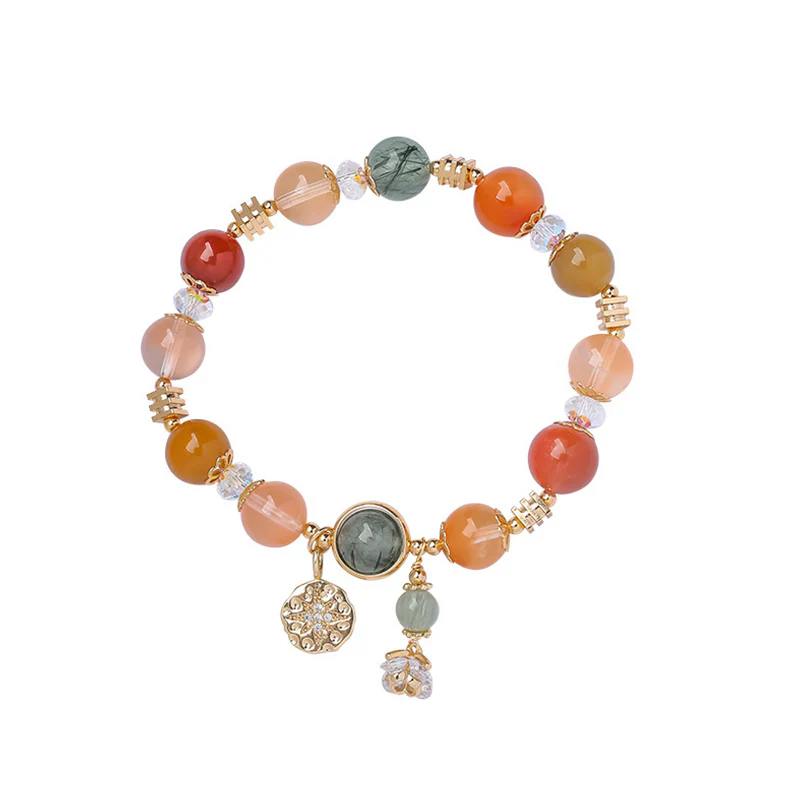 Bransoletka Buddha Stones Natural Multicolored Rutilated Quartz Eight-ramienna gwiazda Flower Wealth - Image 6