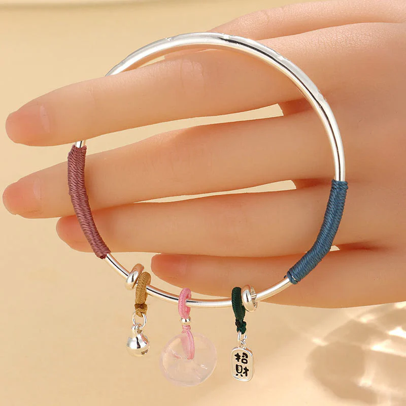 Bransoletka Buddha Stones Pink Crystal Peace Buckle Lucky Flower Love - Image 10