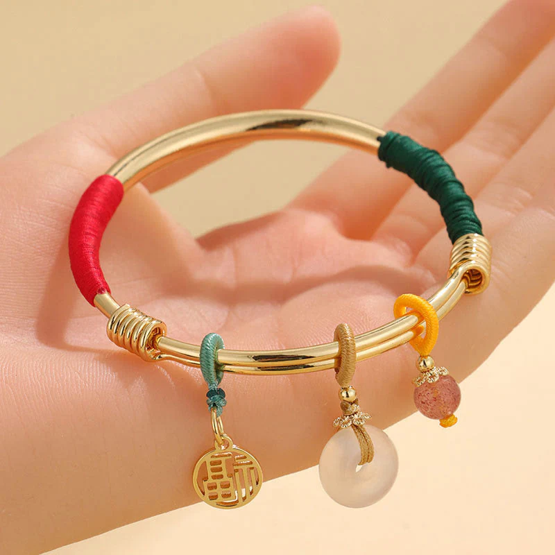 Bransoletka Buddha Stones Pink Crystal Peace Buckle Lucky Flower Love - Image 3