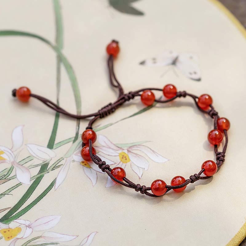 Bransoletka Buddha Stones Red Agat Moss Agat Cinnabar Calm - Image 2