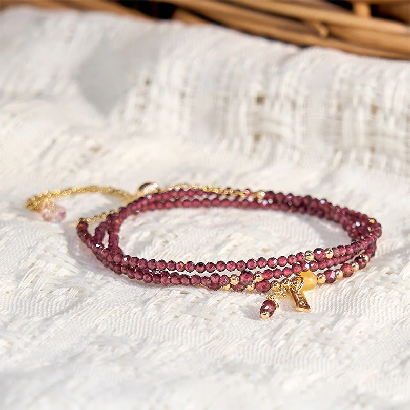Bransoletka Buddha Stones Small Natural Garnet Passion Triple Wrap - Image 4