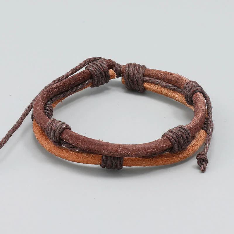 Bransoletka Buddha Stones Vintage Leather tkana ręcznie z konopi