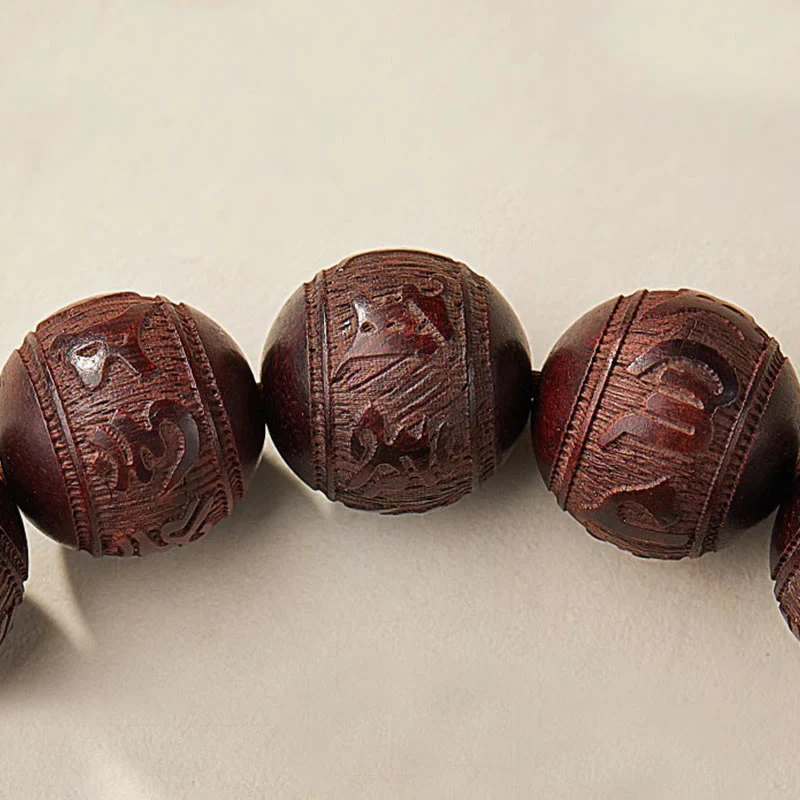 Bransoletka Buddha Stones z małym liściem i czerwonym sandałowcem Five Directions Gods of Wealth Calm - Image 17