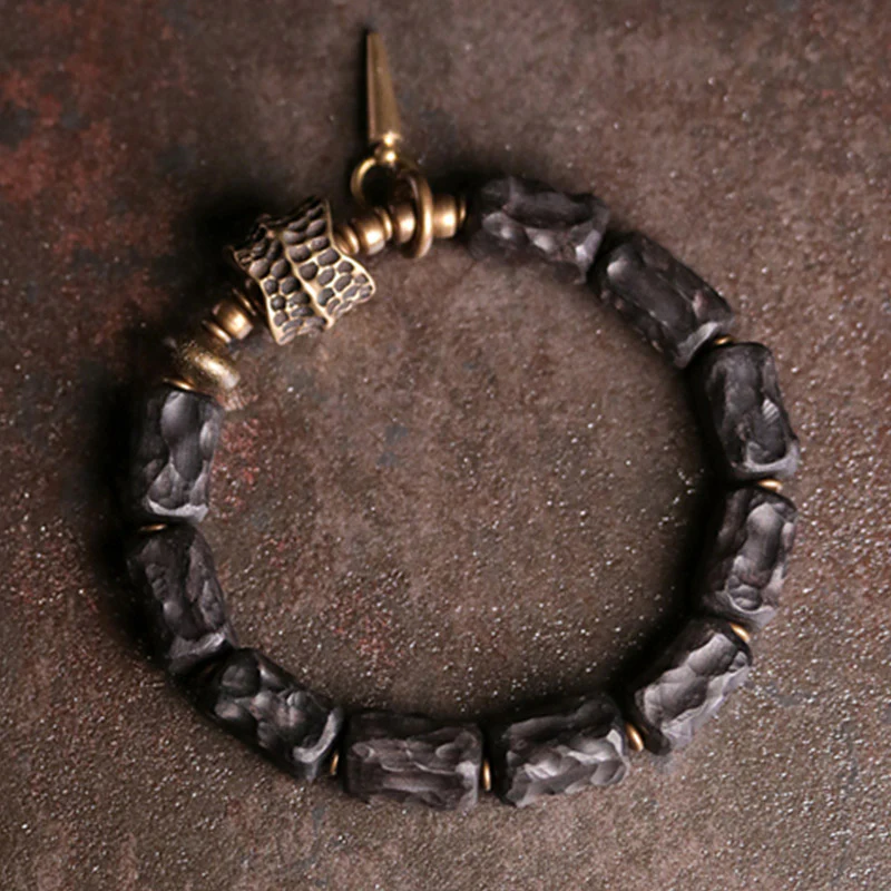Bransoletka dla par z Buddha Stones, drewna hebanowego i miedzi, równowaga, ochrona - Image 5