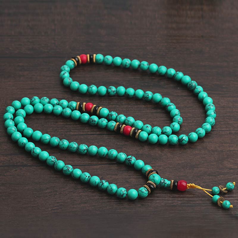 Bransoletka lecznicza Mala z Buddha Stones z tybetańskiego turkusu - Image 10