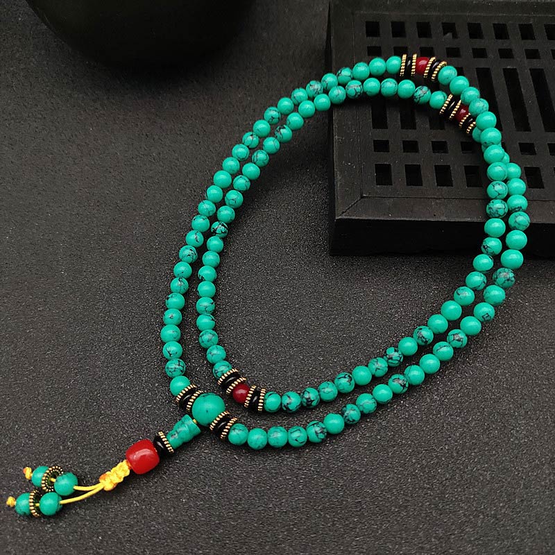Bransoletka lecznicza Mala z Buddha Stones z tybetańskiego turkusu - Image 11
