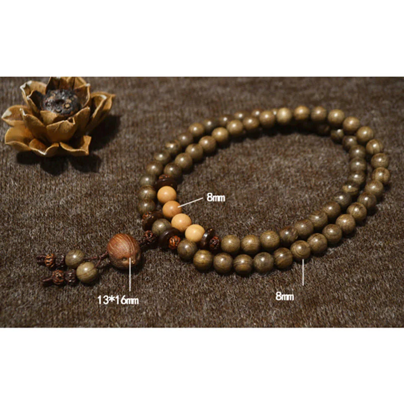 Bransoletka Mala z Buddha Stones z sandałowca tybetańskiego - Image 15
