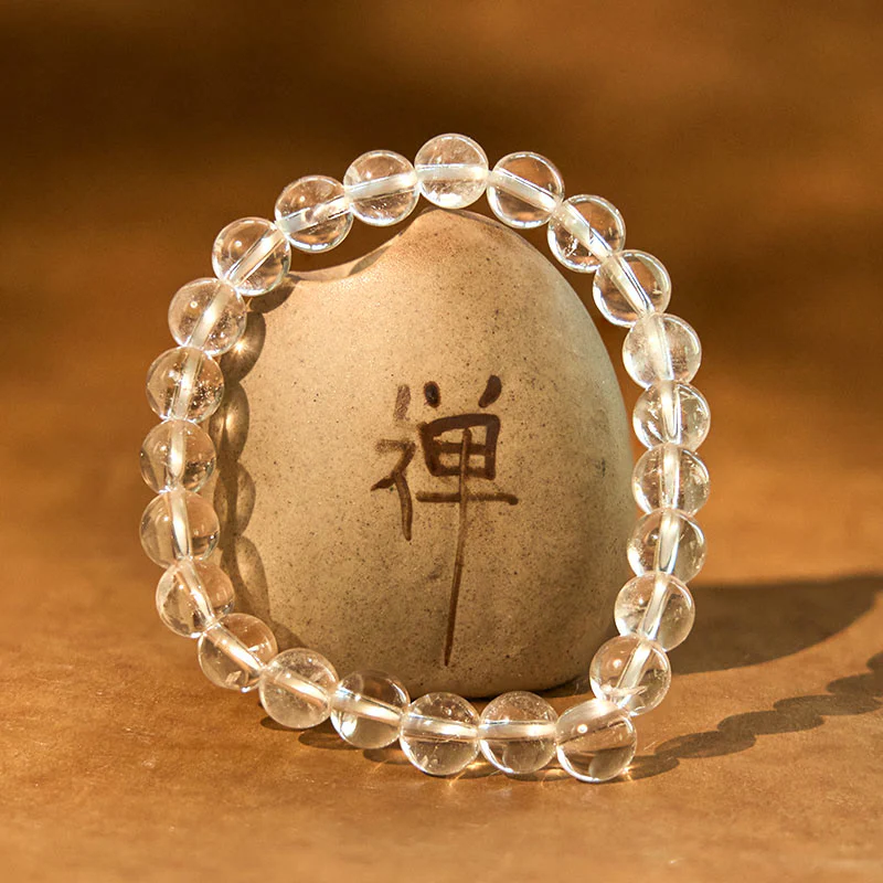 Bransoletka medytacyjna Buddha Stones Natural White Crystal Clarity - Image 2