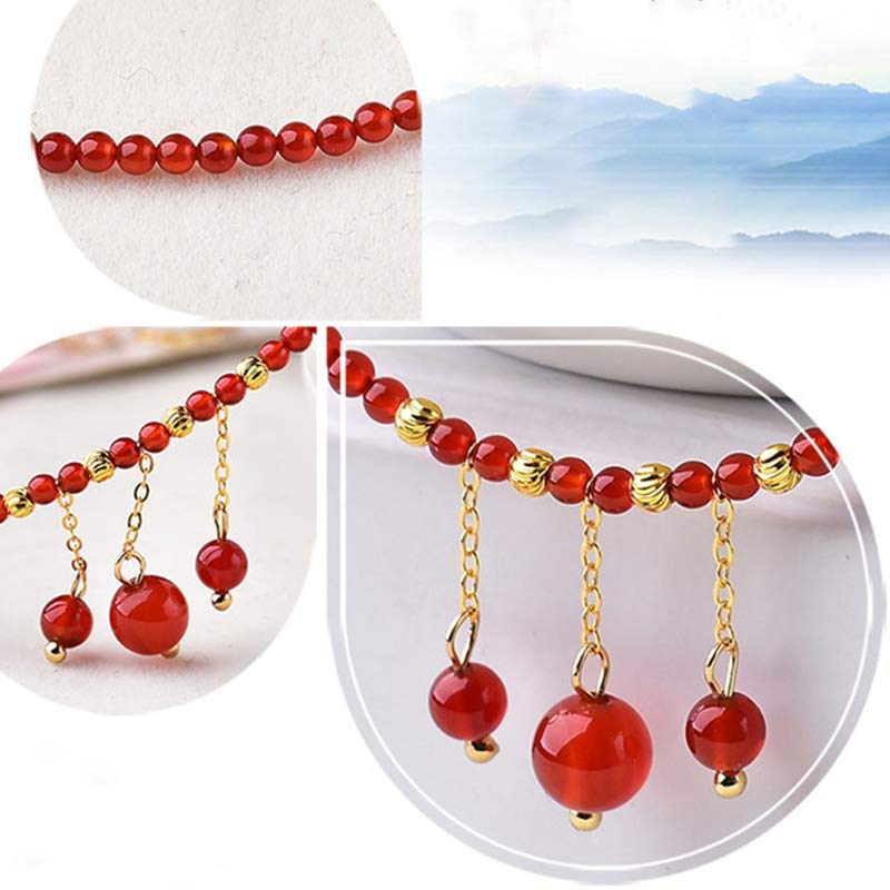 Bransoletka na kostkę Red Agate Confidence Calm - Image 8