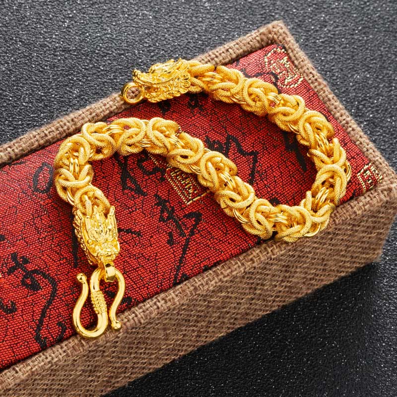 Bransoletka ochronna Buddha Stones 24k Gold Double Headed Dragon - Image 2