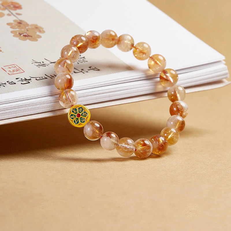 Bransoletka ochronna Buddha Stones 999 Sterling Silver Citrine Om Mani Padme Hum - Image 2