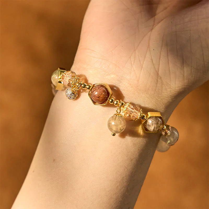 Bransoletka ochronna Buddha Stones Natural Colored Rutilated Quartz Amethyst - Image 3