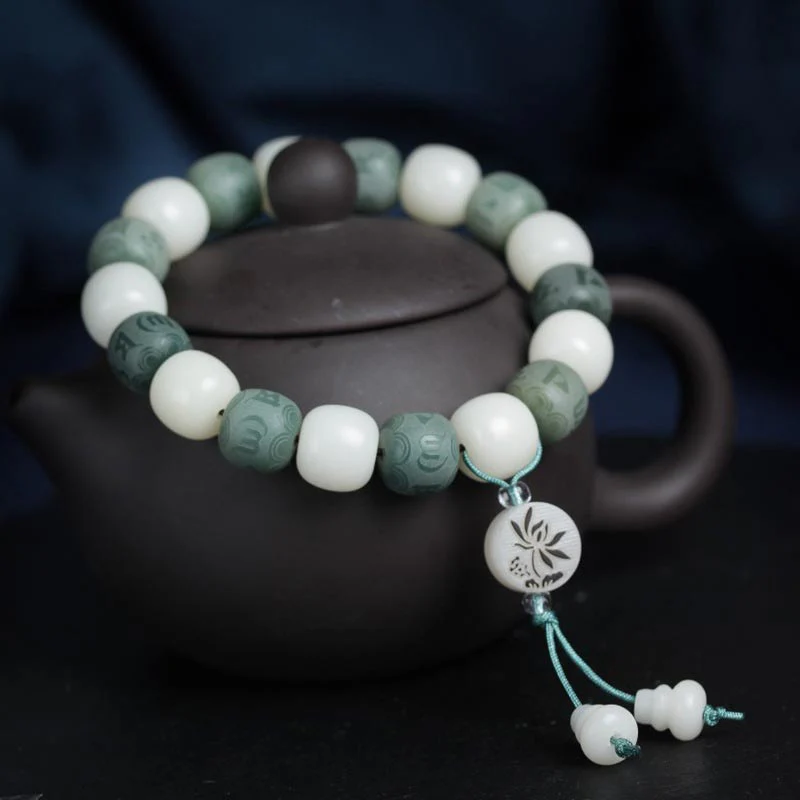 Bransoletka ochronna Buddha Stones White Bodhi Six True Words - Image 3