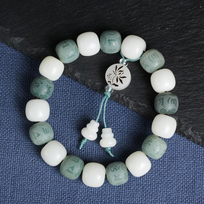 Bransoletka ochronna Buddha Stones White Bodhi Six True Words - Image 6