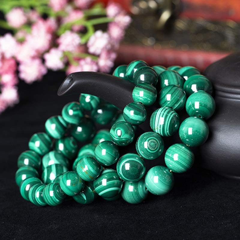 Bransoletka ochronna i uspokajająca z naturalnego malachitu z Buddha Stones - Image 12