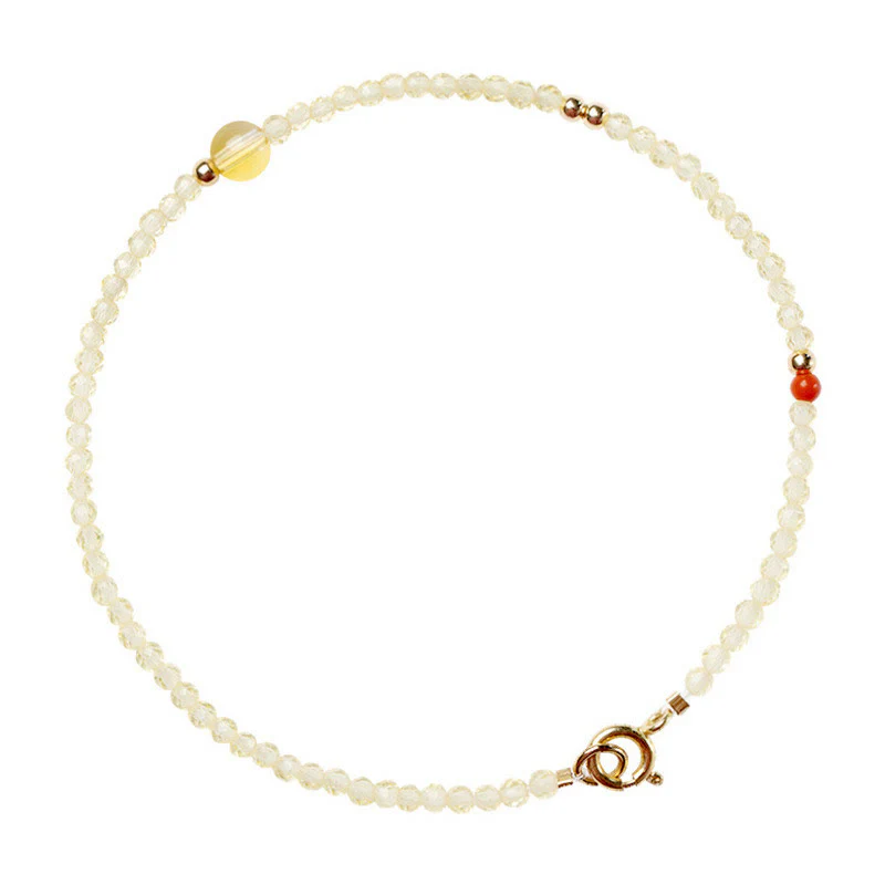 Bransoletka ochronna z Buddha Stones 2 mm Ultra-cienki cytryn 14-karatowe złoto miedziane koraliki - Image 12