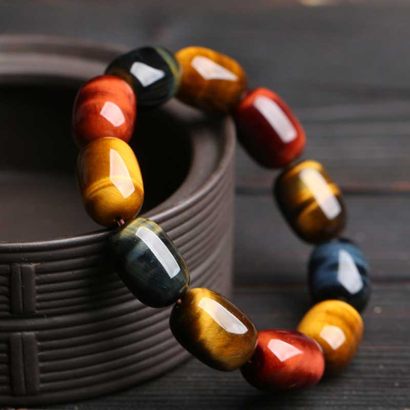 Bransoletka ochronna z Buddha Stones Natural Tiger Eye Healing Protection - Image 2