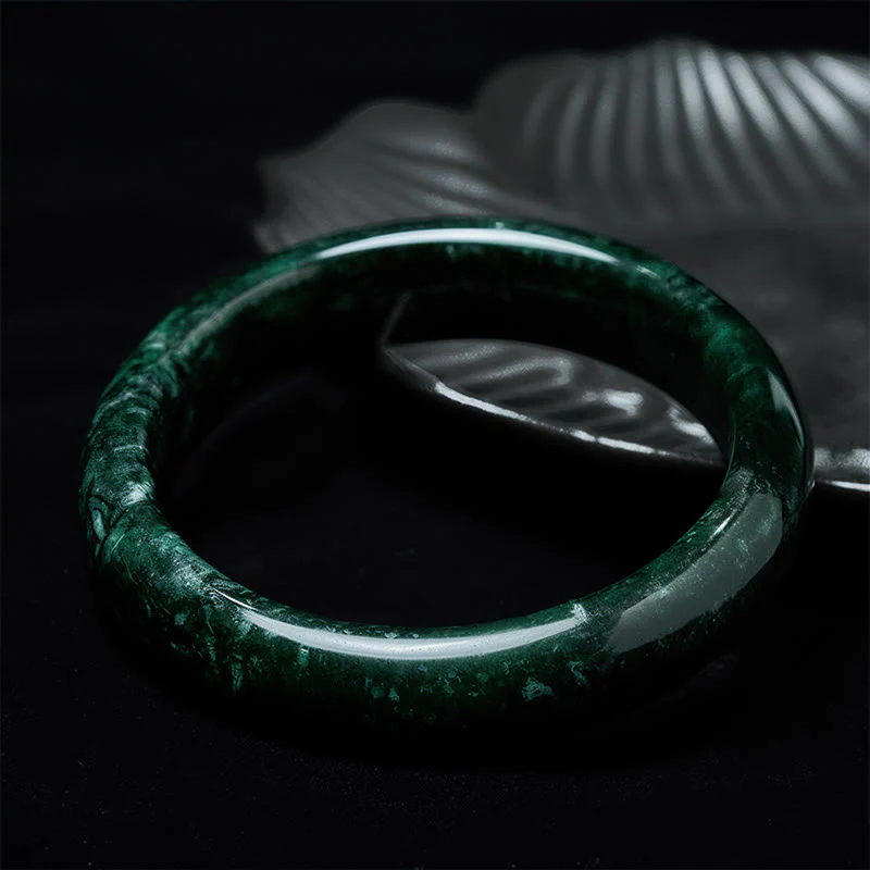 Bransoletka ochronna z czarno-zielonego jadeitu z Buddha Stones Nanyang - Image 3