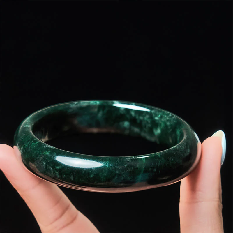 Bransoletka ochronna z czarno-zielonego jadeitu z Buddha Stones Nanyang - Image 4