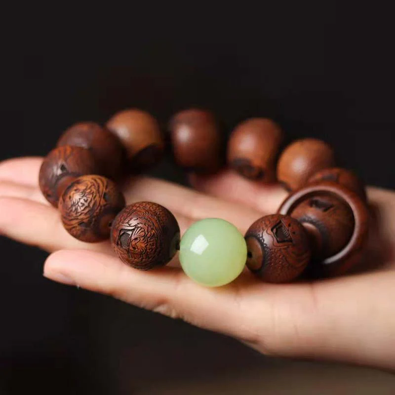 Bransoletka ochronna z motywem tygrysa z grawerunkiem z Buddha Stones tybetańskiego - Image 3