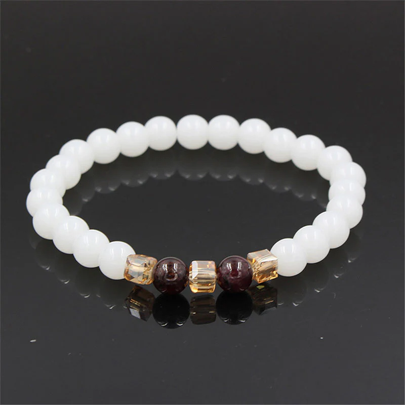 Bransoletka ochronna z naturalnego białego jadeitu z Buddha Stones - Image 6