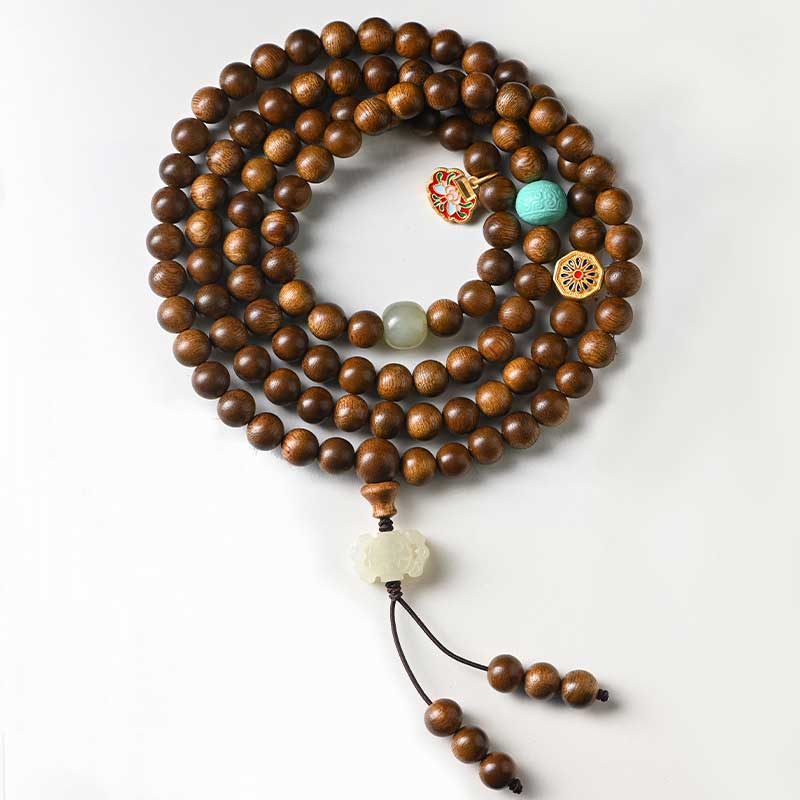 Bransoletka ochronna z palisandru tybetańskiego z Buddha Stones Mala - Image 12