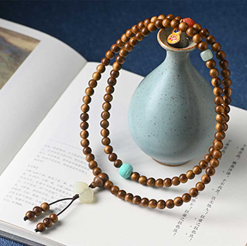 Bransoletka ochronna z palisandru tybetańskiego z Buddha Stones Mala - Image 8