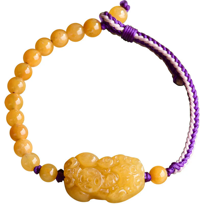Bransoletka PiXiu Wealth z Buddha Stones, złotymi koralikami z jedwabnego jadeitu - Image 11