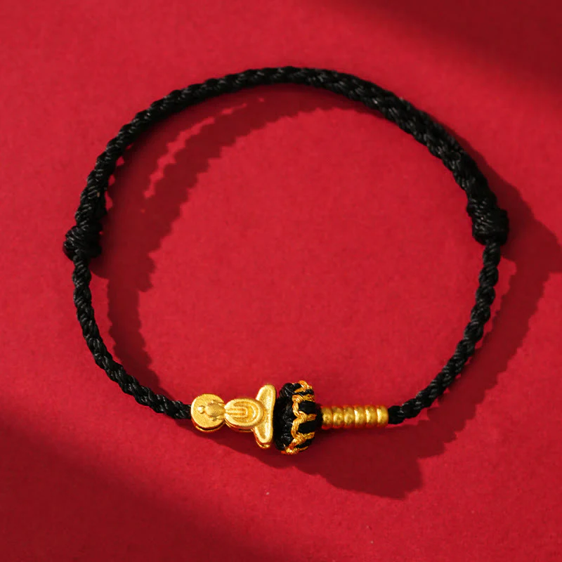 Bransoletka pleciona z czerwonego sznurka z Buddha Stones, bezkształtnym węzłem lotosu Buddy - Image 11