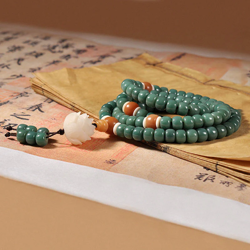 Bransoletka sukcesu Buddha Stones Lotus Cyan Bodhi Seed - Image 4
