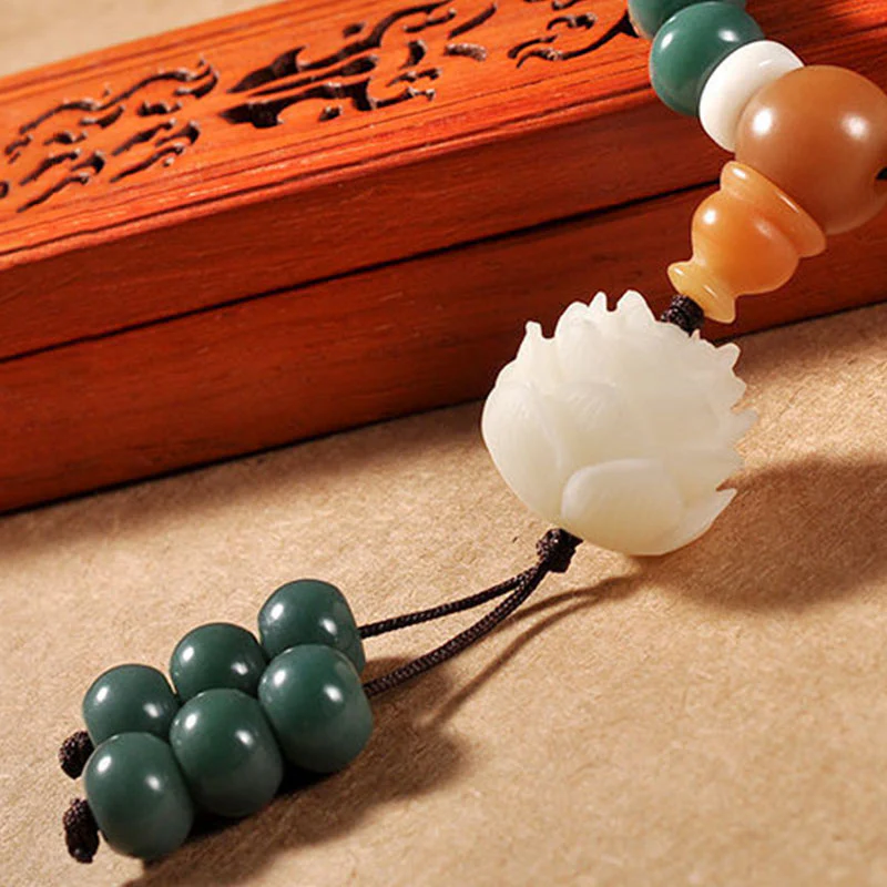 Bransoletka sukcesu Buddha Stones Lotus Cyan Bodhi Seed - Image 5