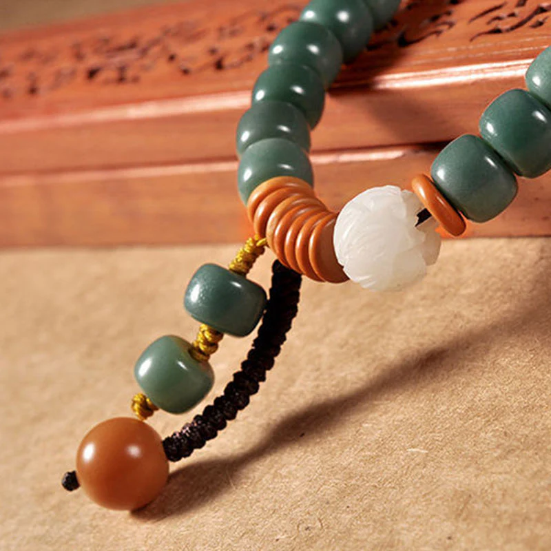Bransoletka sukcesu Buddha Stones Lotus Cyan Bodhi Seed - Image 6