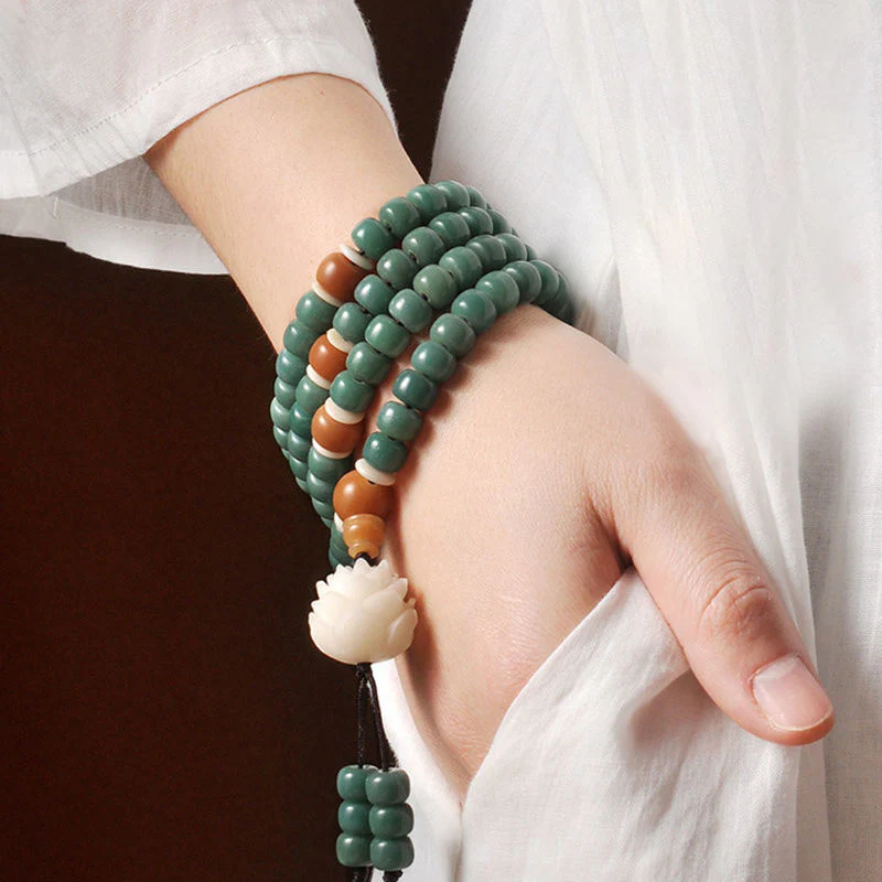 Bransoletka sukcesu Buddha Stones Lotus Cyan Bodhi Seed - Image 8