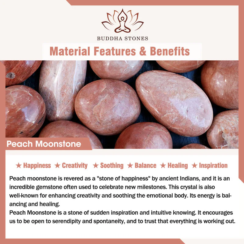 Bransoletka Sun Stone Peach Moonstone Red Agat Crystal Star Wealth - Image 12