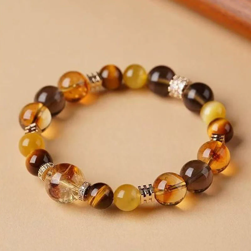 Bransoletka szczęścia Buddha Stones Citrine Topaz Tiger Eye - Image 10