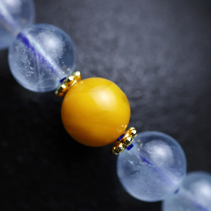 Bransoletka z akwamarynowo-czerwonym agatem Peace Gourd Charm - Image 12