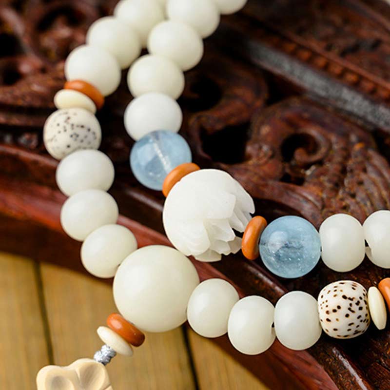 Bransoletka z białego jadeitu Bodhi Lotus z Buddha Stones - Image 5