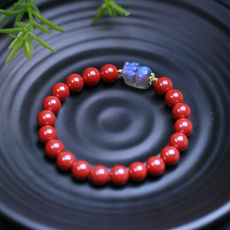 Bransoletka z błogosławieństwem PiXiu z Buddha Stones i kamieniem księżycowym Cinnabar - Image 4