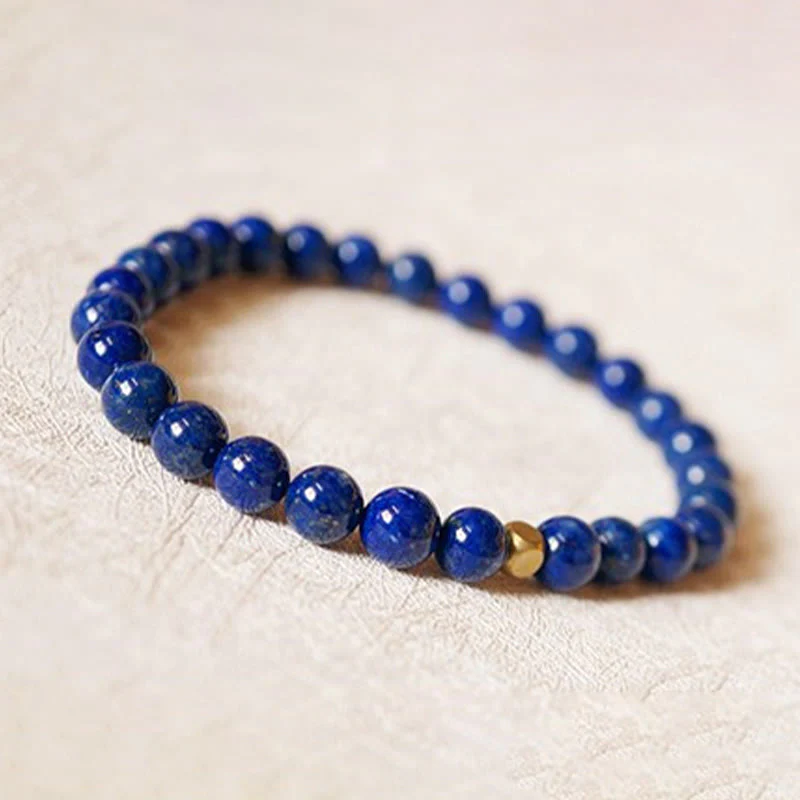 Bransoletka z Buddha Stones 4 mm, ultracienkie koraliki lazurytu i lapis lazuli, do pielęgnacji ciała - Image 12