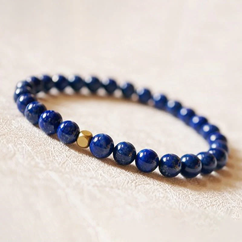 Bransoletka z Buddha Stones 4 mm, ultracienkie koraliki lazurytu i lapis lazuli, do pielęgnacji ciała - Image 8