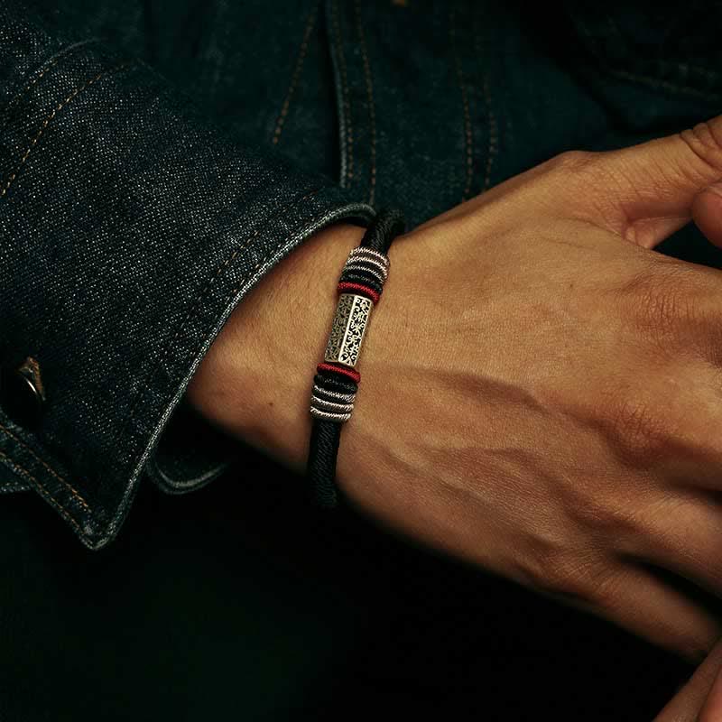 Bransoletka z Buddha Stones 925 ze srebra próby 925 Om Mani Padme Hum Peace Red String - Image 13